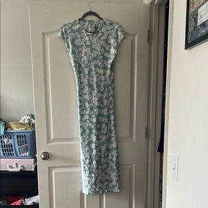 Floral Blue and White Women's Dress